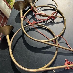 3 Vintage Brass French Horns